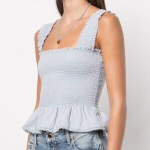 EUC Reformation Oakleigh Smocked Tank Top, Size XS, Blue
